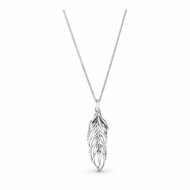 Pandora Floating Grains Necklace - Sterling Silver/Cubic Zirconia - Canada | OL7057UF